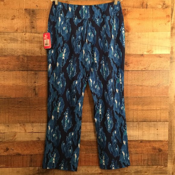 Sunsets&Sweet Tea Blue Diamond Knit Pants Sz L NWT - Picture 3 of 8